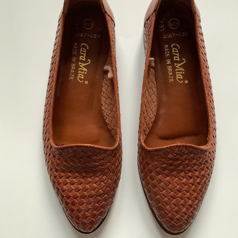 Vtg Cara Mia Woven Flats
